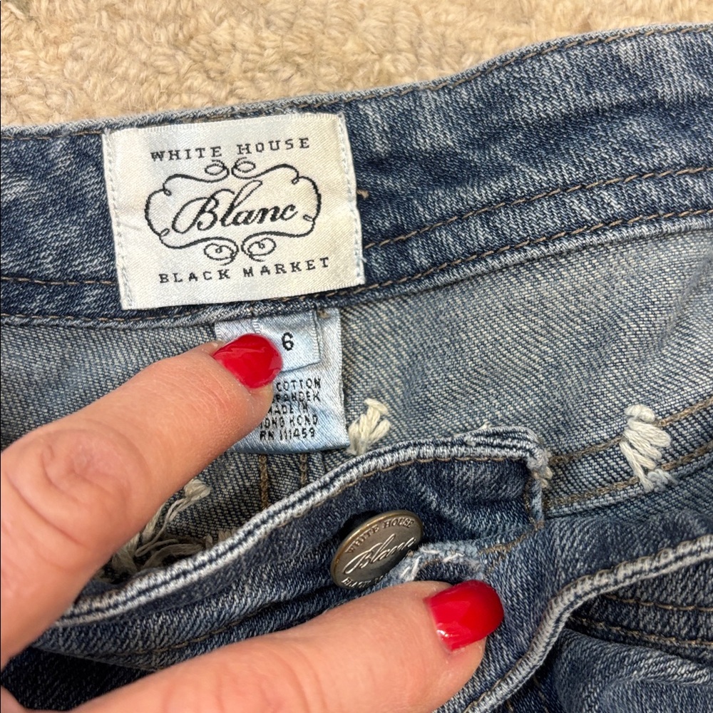 White House Black Market Denim with Embroidery - Picture 3 of 4